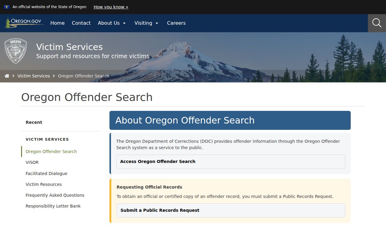 Coos County arrest route to Oregon offender search