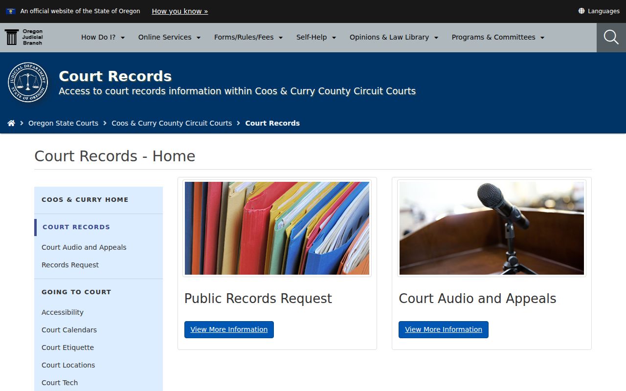 Coos County criminal court case records hub